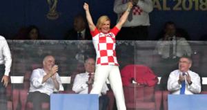 Kolinda Grabar-Kitarović i Vladimir Putin promatraju finalnu utakmicu Svjetskog nogometnog prvenstva, Moskva, 15. srpnja 2018.