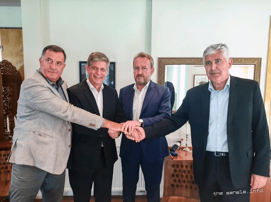Milorad Dodik, Lars-Gunar Vigemark, Bakir Izetbegović i Dragan Čović