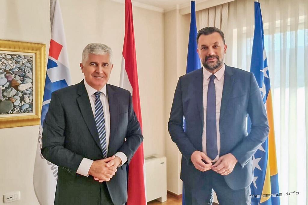 Dragan Čović i Elmedin Konaković u Mostaru 26. avg 2021.