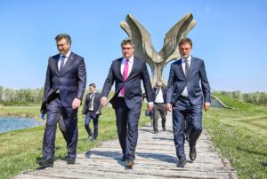 Andrej Plenković - Zoran Milanović - Gordan Jandroković - Jasenovac 22. apr 2020